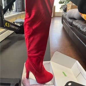 Red Over-the-Knee Boots